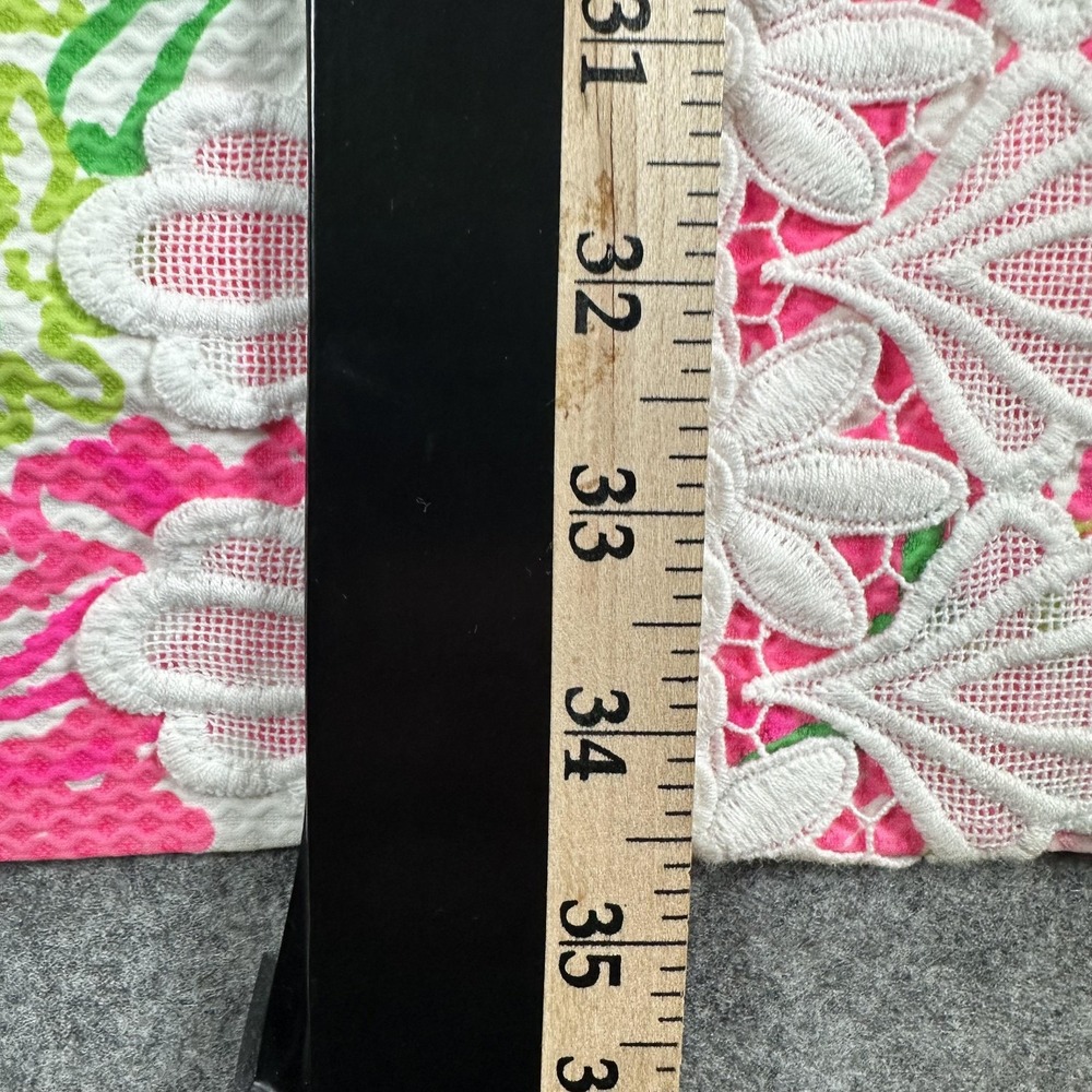 Lilly Pulitzer Maisie Stretch Shift Dress Womens 6 Floral Lace Trim Resort White - Picture 8 of 16